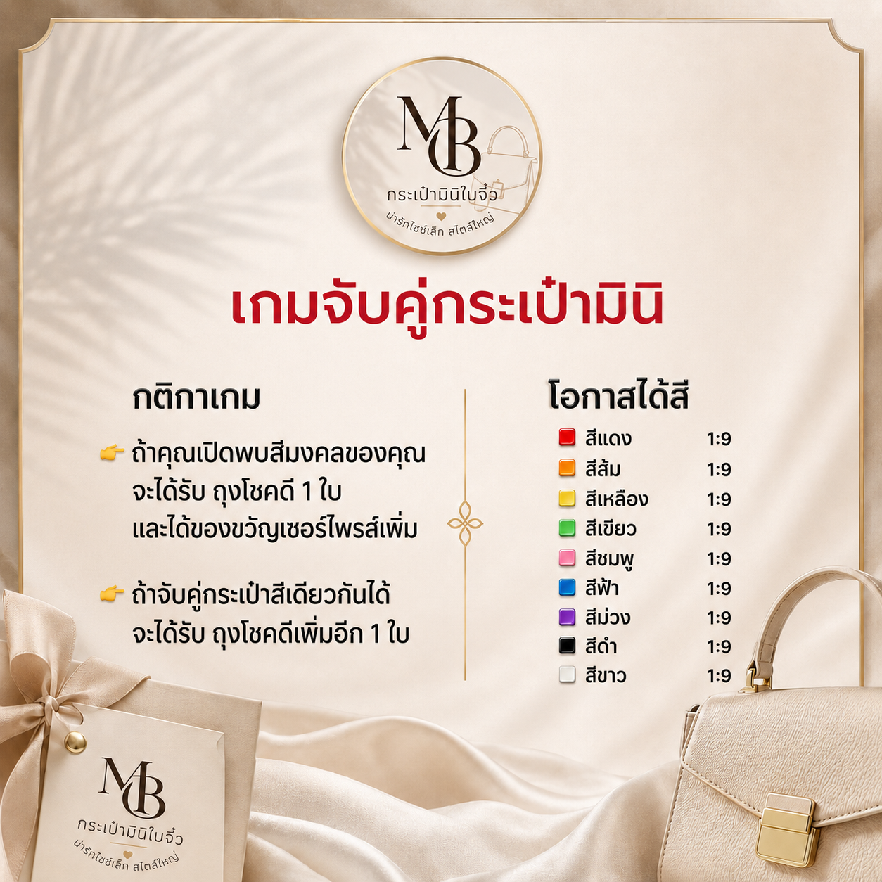 กระเป๋ามินิพรีเมียม แพ็คสุ่มสุดโชคดี